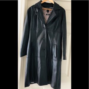 ladies leather trench coat